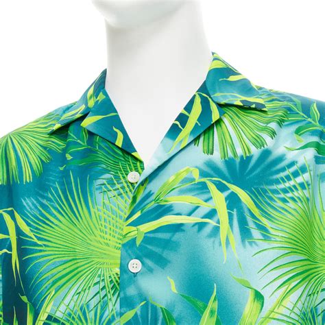 jungle print shirt versace|new VERSACE 2020 Iconic JLo Jungle print green tropical print .